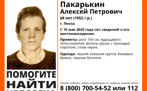 Внимание, пропал человек: в Пензе ищут Алексея Пакарькин