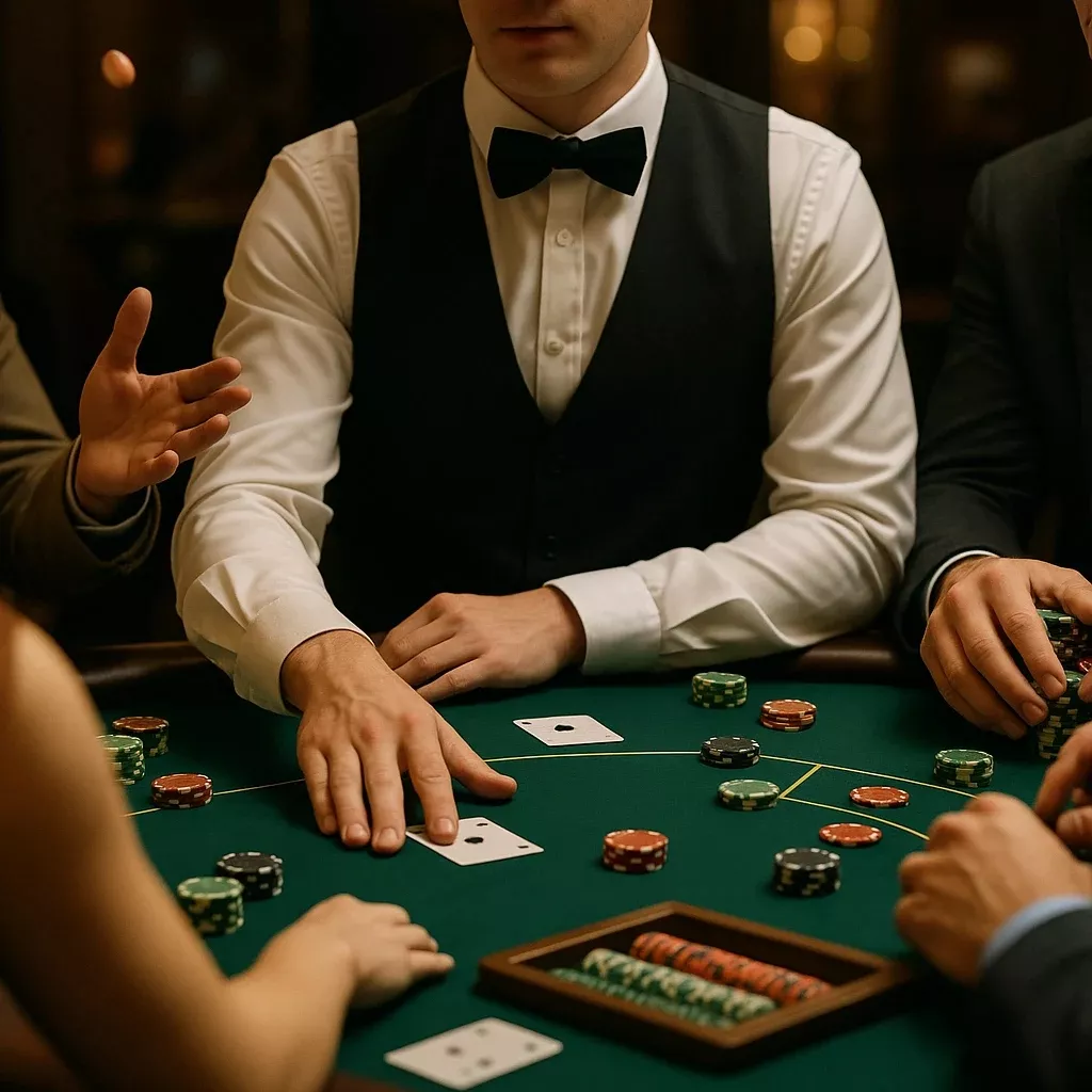 Крупье Лебедев координирует игроков