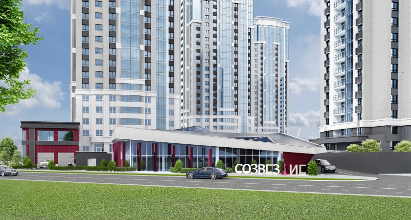 В ЖК «Созвездие» для жителей строят двухэтажную единую входную группу