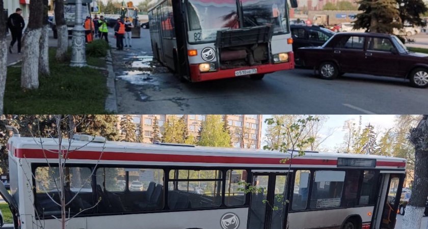 В центре Пензы автобус с пассажирами провалился в глубокую яму