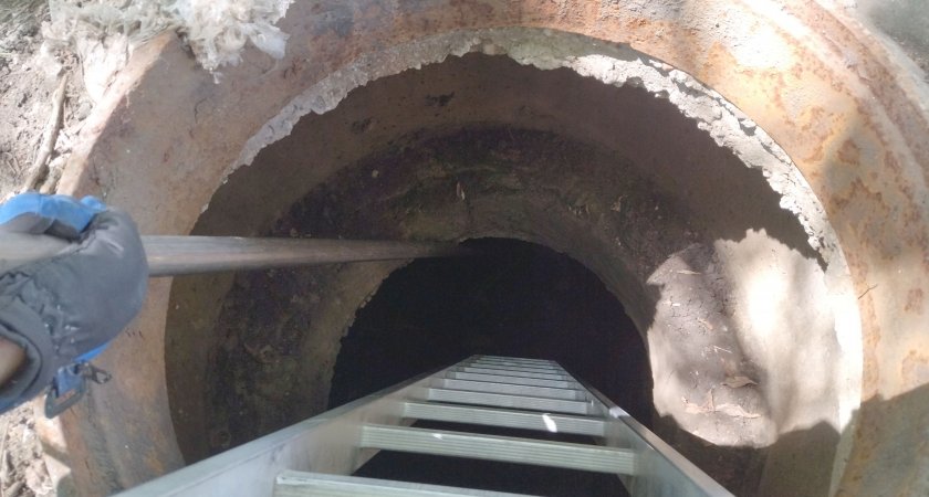 В Пензе спасли провалившуюся в колодец собаку