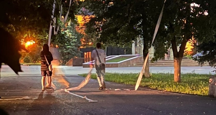Пензенская молодежь раскидала туалетную бумагу по парку 