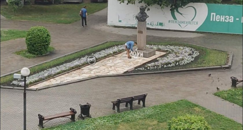 Полиция Пензы ищет испортившего памятник Давыдову вандала