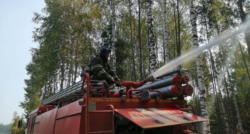 885 человек тушат пожар в Воротынском районе