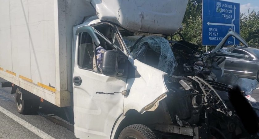 В жесткой аварии на трассе М-5 "Урал" в Пензенской области погиб водитель "Газели" 