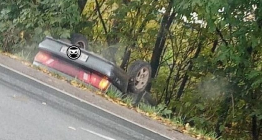 В Чемодановке улетела в кювет и перевернулась легковушка