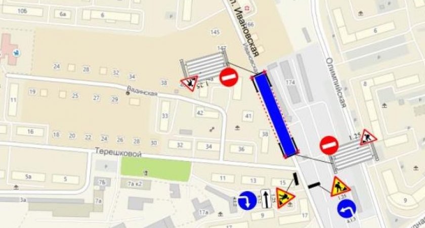 В Пензе на 10 дней закроют для проезда часть Ивановской улицы