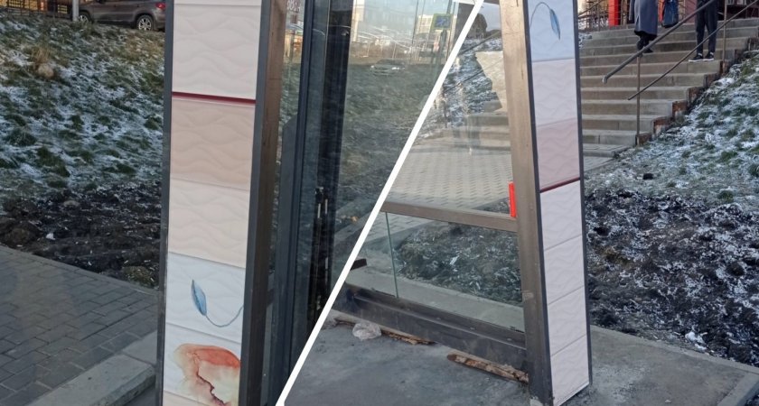 В Пензе остановку общественного транспорта обложили плиткой для туалетов