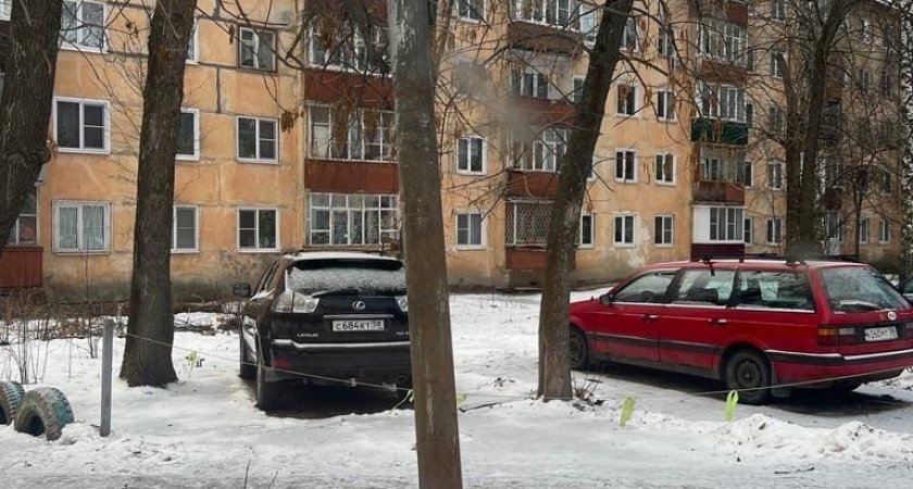 В Пензе на Карпинского автовладельцы оборудовали газоны под парковочные места