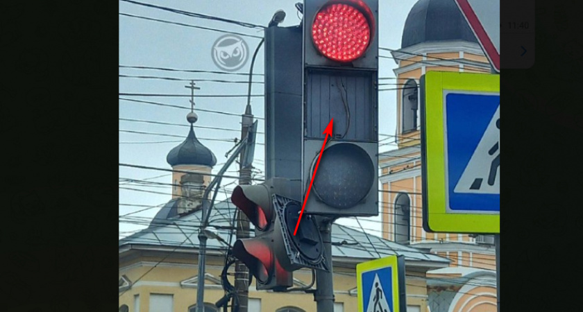 В Пензе 13 марта на пересечении ул. Калинина и Свердлова выпала секция светофора
