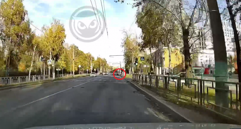 Момент ДТП с мотоциклистом на улице Мира попал на камеры регистратора