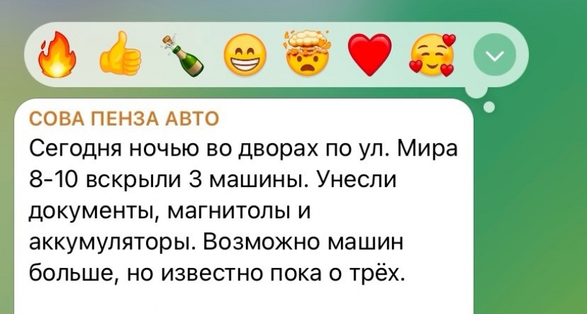 Пензенцы сообщают о серии автомобильных краж прошлой ночью 