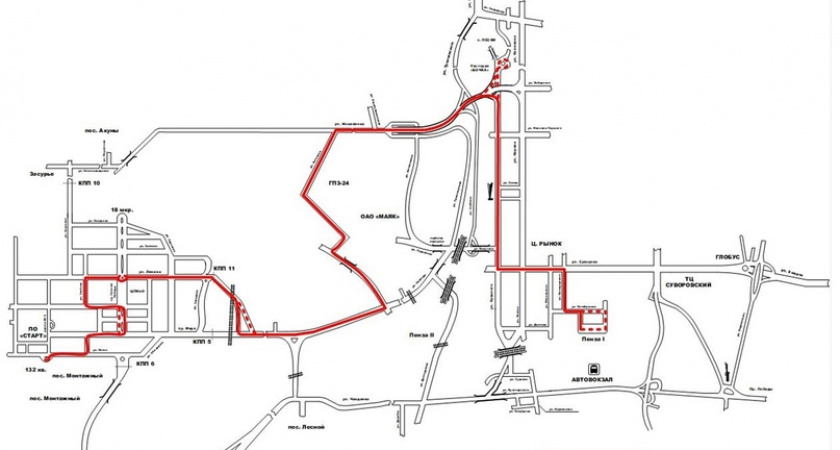 С 25 ноября изменится схема маршрута автобуса №101 в Пензе и Заречном