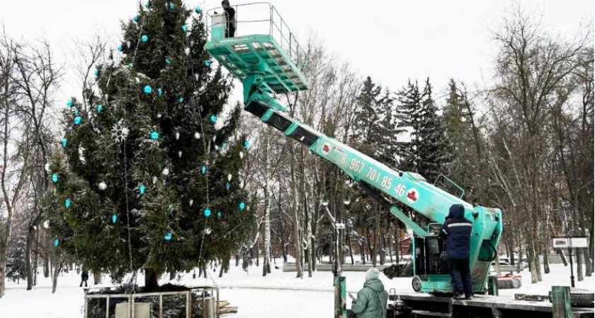 В Пензе Соборную площадь украсила новогодняя елка