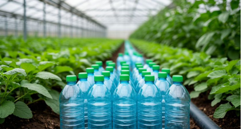 В мае ставлю в теплицу бутылки с водой, но не для полива: за рассаду теперь не переживаю — спокойно выдерживает холод до - 5