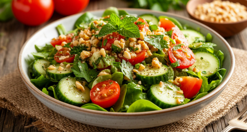 Каждое лето кайфуем от этого салата: весь секрет в заправке - делюсь хитростью