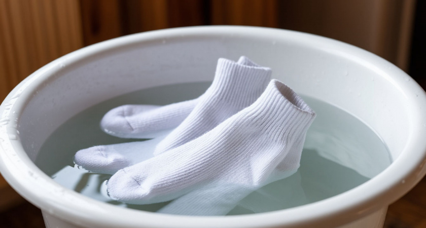 Кидаю 4 ложки в таз — и даже самые заношенные носки станут белоснежными: простой и рабочий лайфхак