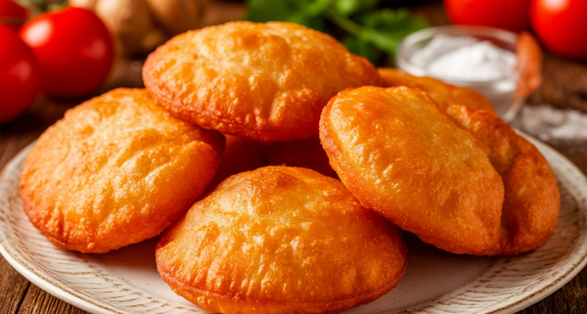 Рецепт жареных пирожков на кефире с капустой. Тесто нежное