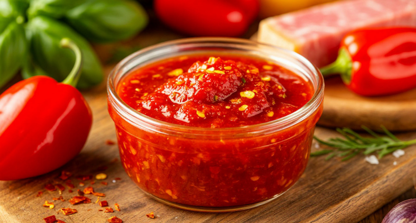 Рецепт изысканного сладко-острого соуса из перца на зиму. Идеально к мясу