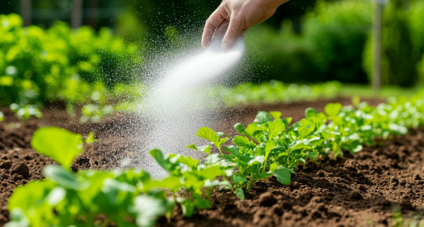 Перлит в грядках разрыхляет землю, удерживает влагу и даёт рекордный урожай зелени.