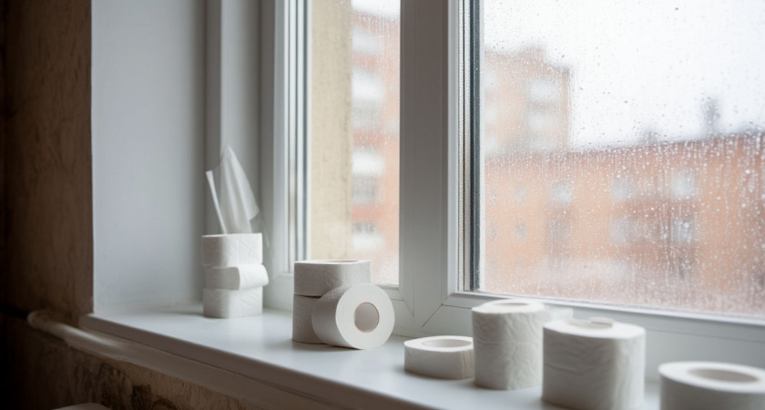 Как утеплить окно от сквозняка без затрат. Способ с туалетной бумагой для старых рам 