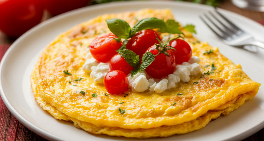 Как приготовить нежный омлет с творогом. Секрет вкусного и полезного завтрака за 10 минут