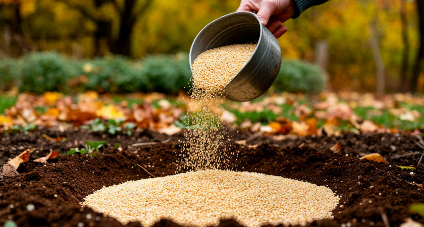 Удобрение из крупы для почвы осенью. Замена навозу