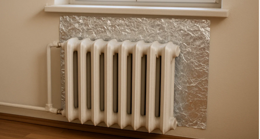 Как сделать квартиру теплее с помощью отражающего экрана за батареей. Инструкция и советы