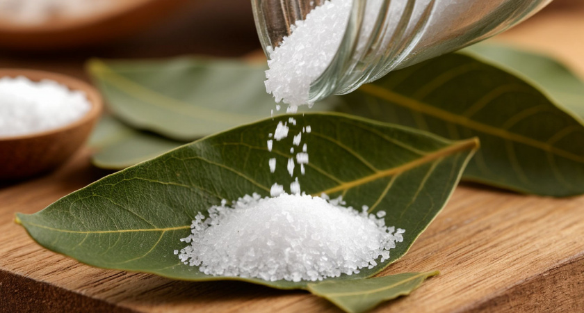 Борьба с плесенью на окнах с помощью соли и лаврового листа 