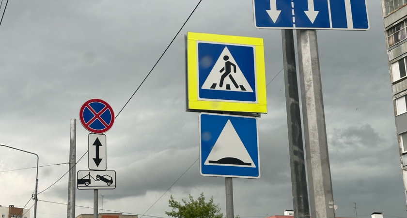 В Пензе автомобиль врезался в дорожный знак