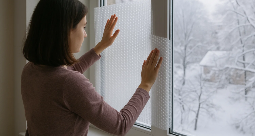 Пузырьковая плёнка на окна против жары. Лайфхак для прохлады без кондиционера 