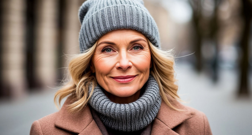 Как стильно носить вязаную шапку бини: если вы старше 50 лет - простой способ, чтобы освежить лицо и сделать ваш образ современнее