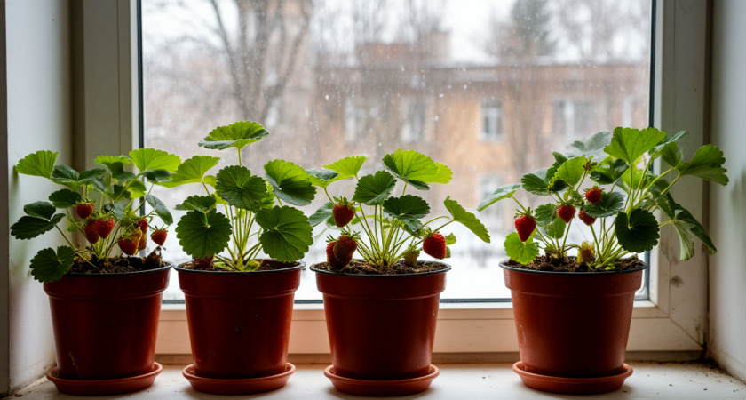 Выращиваю землянику на подоконнике в 5-литровых банках: 5 домашних сортов и секретный грунт дают ягоды каждый день 