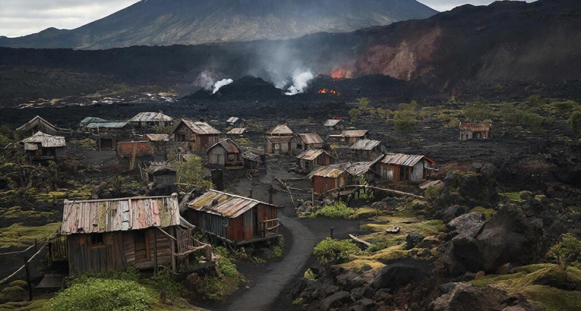 Нашел село внутри вулкана: дома отапливают минералкой - осадков мало, а солнца много