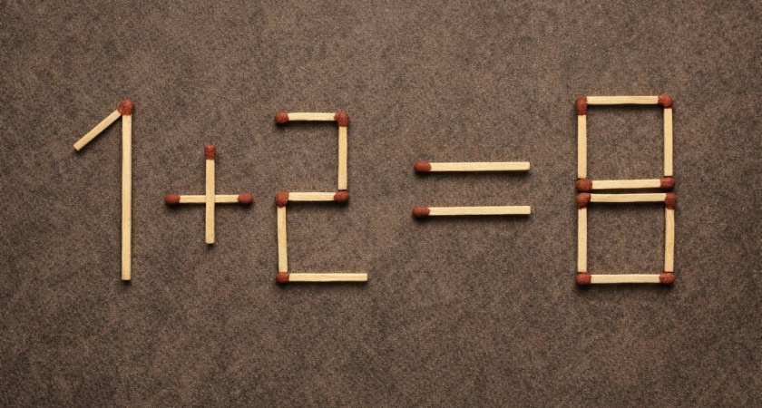 Вы - мудрец, если сможете переставить спичку за 15 секунд: должно получится верное равенство 