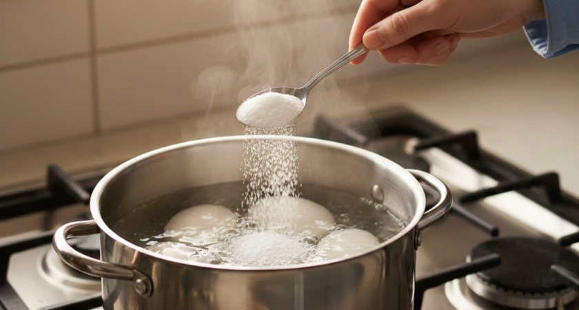 Половина чайной ложки в воду — и скорлупа слазит чулком: простой способ очистить вареное яйцо за секунду