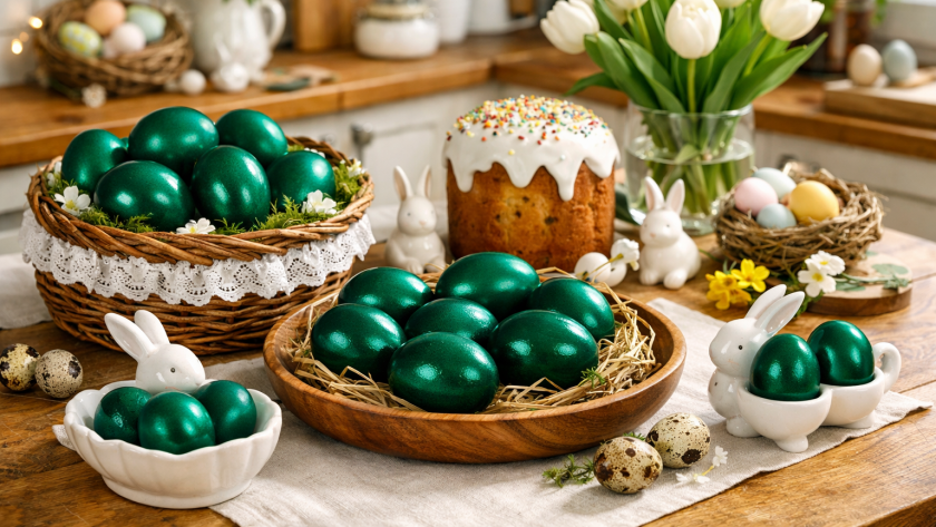 Не пасхальные яйца, а настоящие изумруды: для покраски нужен только 2 продукта - покупная химоза отправится в мусорку