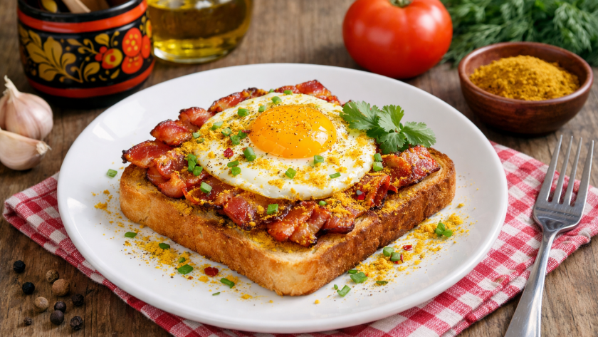 Яичница и бутерброды на завтрак больше не в моде: новый хит завтрака  тост с яйцом, беконом и пряным карри