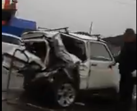 В ДТП у Чемодановки "Ниве" снесло весь багажник (видео)