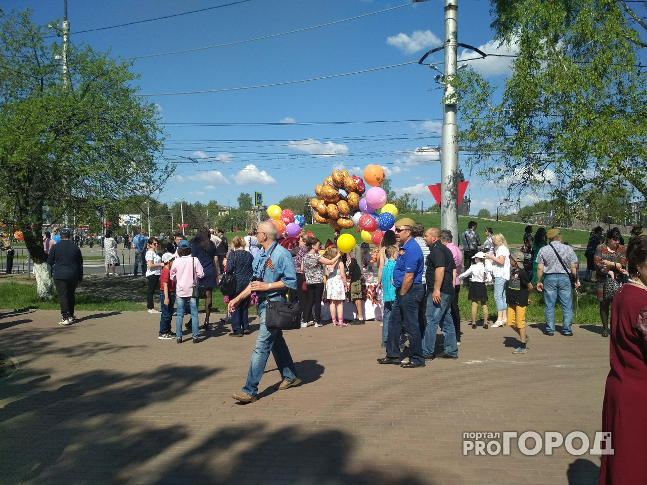 Пензенцы целыми семьями приходят в сквер "Журавли" у памятника Победы