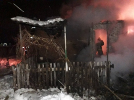 В Нижнеломовском районе девять человек тушили полыхающий дом
