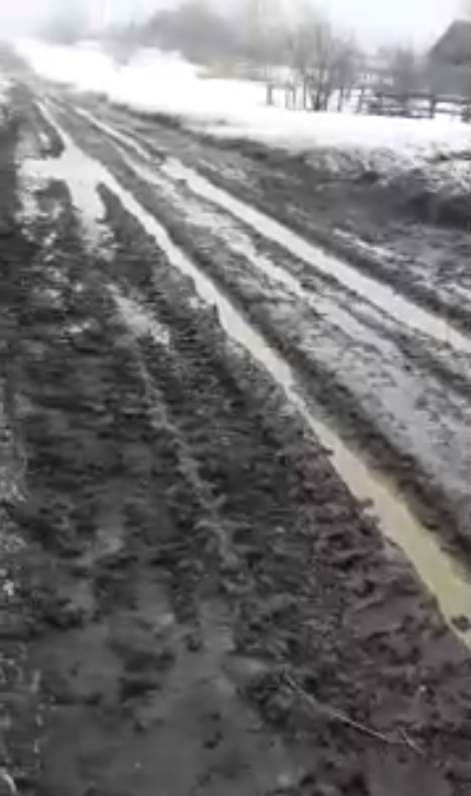 В Пензенской области дети не могут добраться до школы, застревая по колено в грязи