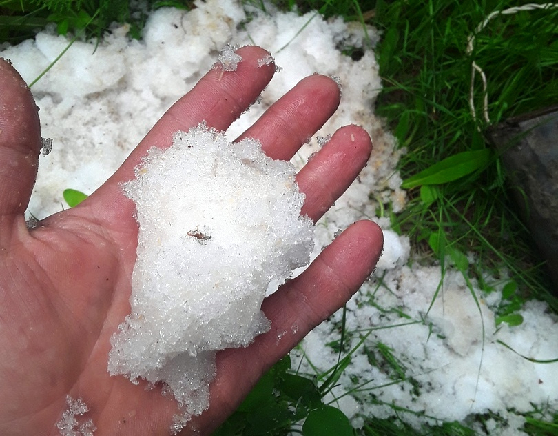 Житель Пензенской области к удивлению горожан нашел в лесу ведро со снегом
