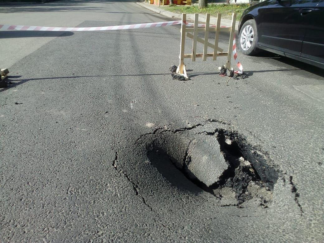 «Город проваливается»: в Пензе рядом с ПГУ образовалась дыра