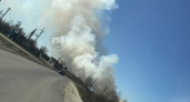 Пензенские пожарные тушат горящую траву в Богословке