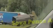 Под Пензой столкнулись два большегруза и улетели в кювет 