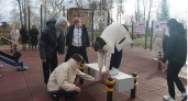 На территории школы № 3 города Никольска была установлена спортплощадка для сдачи норм ГТО