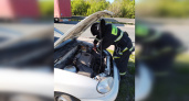 Пензенские спасатели освободили авто из тросового отбойника