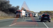 На трассе М-5 под Пензой загорелась фура: работают пожарные