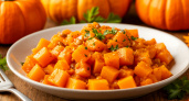 Рецепт нежной тыквы в сметанном соусе с чесноком. Быстро и вкусно 